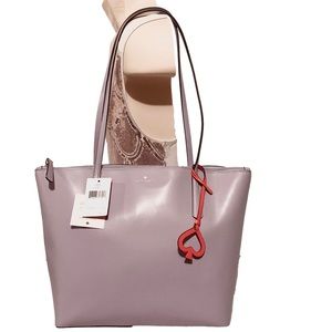 🌻 KATE SPADE ZINA 🌻 LARGE FROZEN LILA LEATHER TOTE MSRP $329
